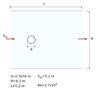 Problem definition for the cylinder-flow calculation.